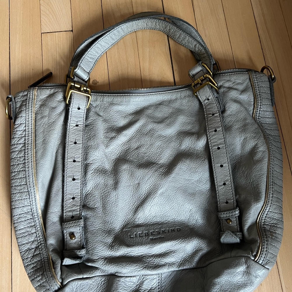 Liebeskind Metallic Gray Tote Bag